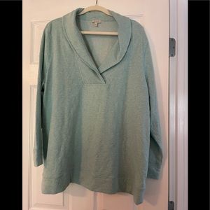 This is a pullover from Talbots, aqua in color, only worn 2x and hung dry!:)